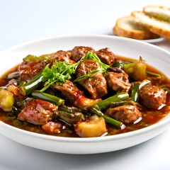 an elegant delicious homemade Food meal isolated on a White background