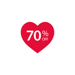 Sale label with Heart icon. Love sticker collection. 10 percents off. Valentines day sign. Happy Women`s Day 8 march illustration.