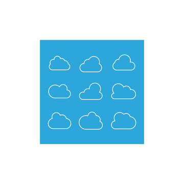 recommend clip art: Cloud line icons. Storage solution element, databases, networking, software image, cloud and meteorology concept. line art illustration.