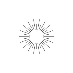 Obraz premium Vintage sunburst. Bursting rays sunrise firework starburst blast, Radiant Spark. Rays. Geometric Design Elements. Retro radiant sunburst, starburst hand drawn label, sun rays
