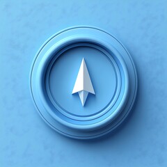 Modern paper plane icon in soft blue