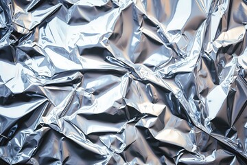 Wrinkled Aluminum Foil. Shiny Foil Texture for Modern Backgrounds