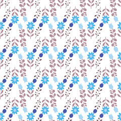 Seamless vector pattern with floral elements. Modern minimalist style texture for surface design, textile, scrapbook paper, wallpaper.