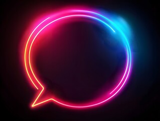 Obraz premium neon speech bubbles on dark background