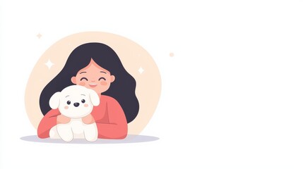 Woman Joyfully Kissing a Puppy