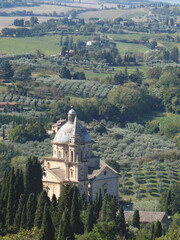 Tuscany Italy, view of the city of town, historical church
