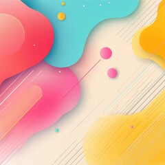 Design a light-colored background with accents from a pastel palette. Incorporate abstract shapes or playful elements that add energy, but keep the overall design clean and professional.