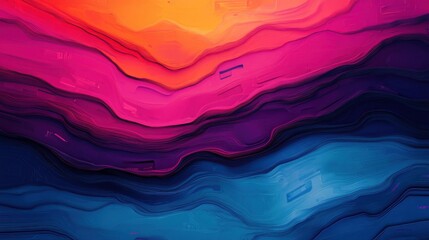 Vibrant Digital Landscape with Floating Colors