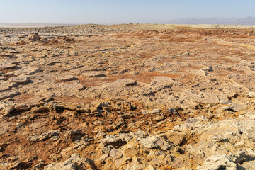 The surreal volcanic landscape of Dallol in the Danakil Depression, Ethiopia