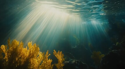 Fototapeta premium Sunbeams Underwater
