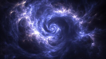 Obraz premium Cosmic Nebula with a Spiral Formation in Deep Space