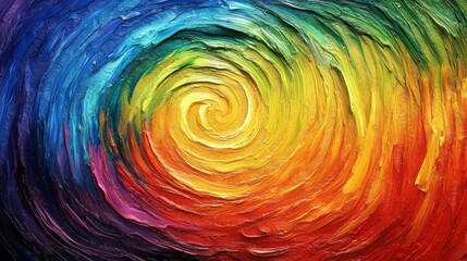 Fototapeta premium Abstract Oil Painting of a Multicolored Spiral