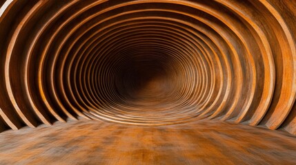 Fototapeta premium Abstract Wooden Tunnel With Concentric Circles