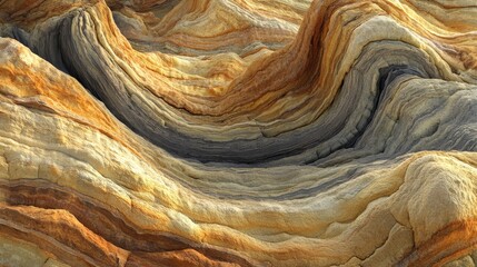 Swirling Sandstone Rock Formation: Abstract Texture, Earth Tones, Geological Wonder