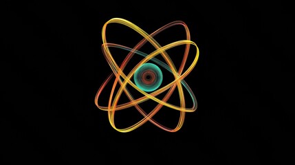 Vibrant Atomic Model with Colorful Orbits and Core