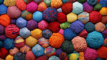 A Colorful Arrangement of Knitted Balls
