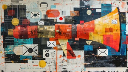 Fototapeta premium Abstract Megaphone Collage