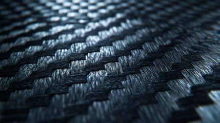 Obraz premium Close-up of a black woven carbon fiber material