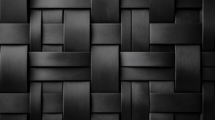 Interwoven Black Leather Straps Forming a Geometric Pattern