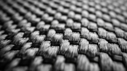 Fototapeta premium Close-up of Intertwined Black and Grey Threads Forming a Patterned Fabric