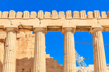 Fototapeta premium The columns are made of stone and are part of a building