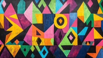 Fototapeta premium Abstract Geometric Wall Art with Vibrant Colors