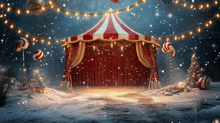 Traditional circus at Christmas night