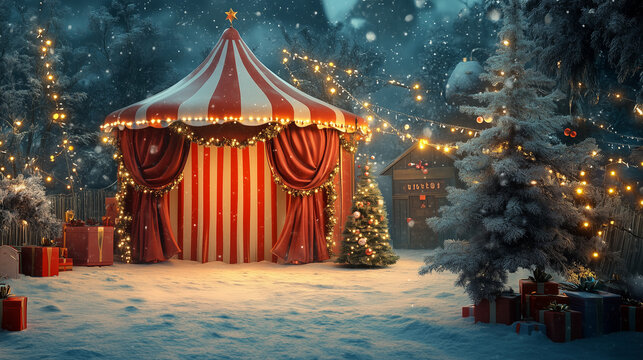 Traditional circus at Christmas night