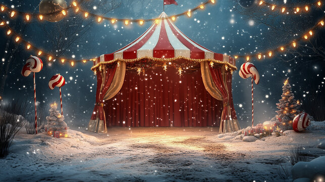 Traditional circus at Christmas night