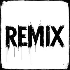 Graffiti style typography in black & white. Background removed, png 