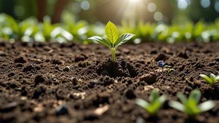 Fototapeta premium Concept of plants growing in the garden, eco concept