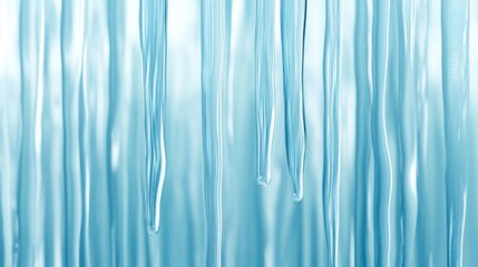 Close-Up of Multiple Icicles Hanging Downwards