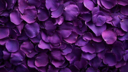 A Close-Up View of a Dense Collection of Deep Purple Rose Petals