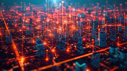 Obraz premium Digital Cityscape