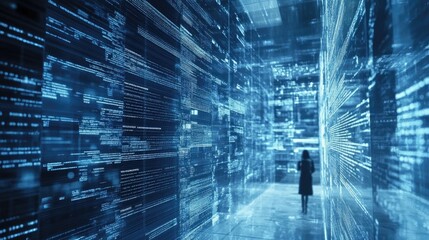 A digital grid with text in each square, creating a structured and organized design for information display.