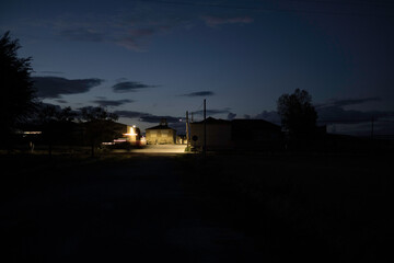 Southern part of Santo Tom&eacute; de Zabarcos, at night.