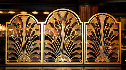 Elegant gold art deco divider for 1920s themed designs