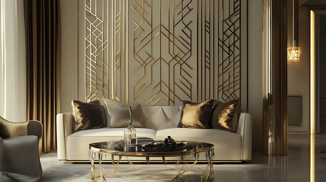 Elegant gold art deco divider for 1920s themed designs