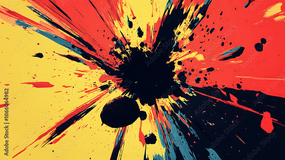 Poster Dynamic comic style motion graphics with explosive abstract design