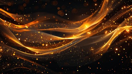 Obraz premium Luxurious Abstract Gold Ribbon and Glitter Background