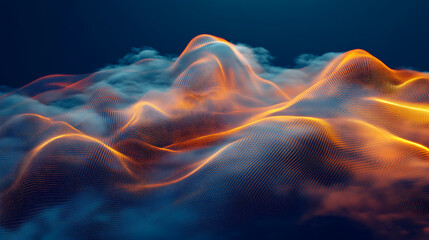 Fototapeta premium Digital cloud with data streams, representing cloud integration and data synchronization