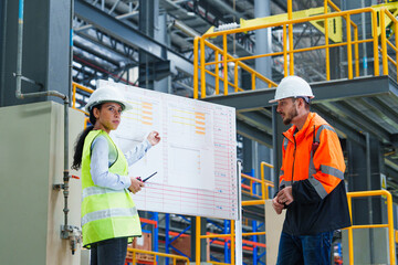 Electrical engineer railway in the maintenance station checking security functions process of sky...