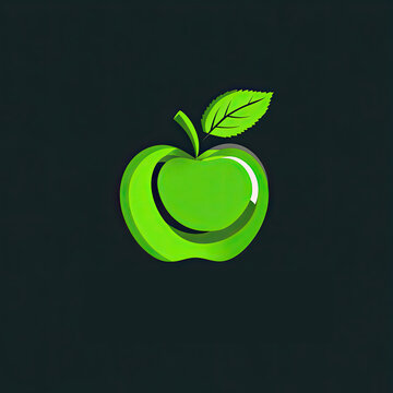 A Green Apple with a Leaf and "Fax Poud" Text Below