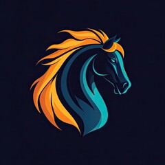 Fototapeta premium Abstract Illustration of a Horse's Head with Vibrant Colors