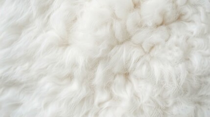 Obraz premium A soft, white wool fragment rests on a white textured backdrop, highlighting its delicate fibers and cozy feel.