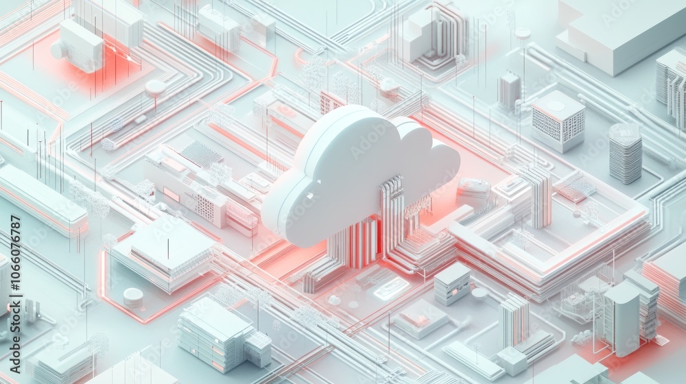 Poster Abstract 3D Render of Cloud Computing Infrastructure