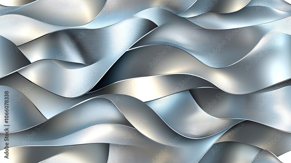 Poster reflective silver swirls and intricate filigree form a stunning seamless pattern that captivates vie