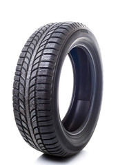 Winter tire with alurim isolated white