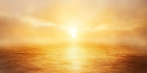 Obraz premium A tranquil seascape at sunset, showcasing warm golden hues reflecting on the calm water, creating a serene atmosphere that evokes a sense of peace and contemplation.