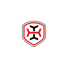 Obraz premium Double Letter X in Shield Logo